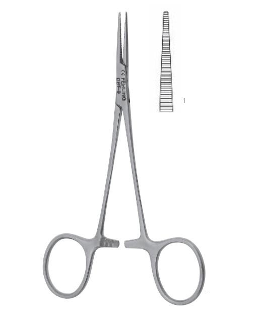 Зажими, хірургічні, "Mosquito", дисекційні, мікро, прямі, з кремальєрою, зубчаста щелепа, загальна довжина 120 мм. FEHLING INSTRUMENTS GmbH & Co. KG